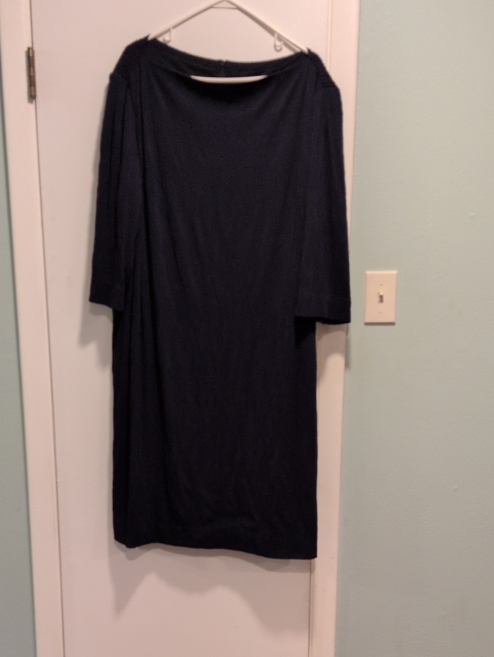 MM Lafleur Navy Midi Relaxed Boatneck Dress